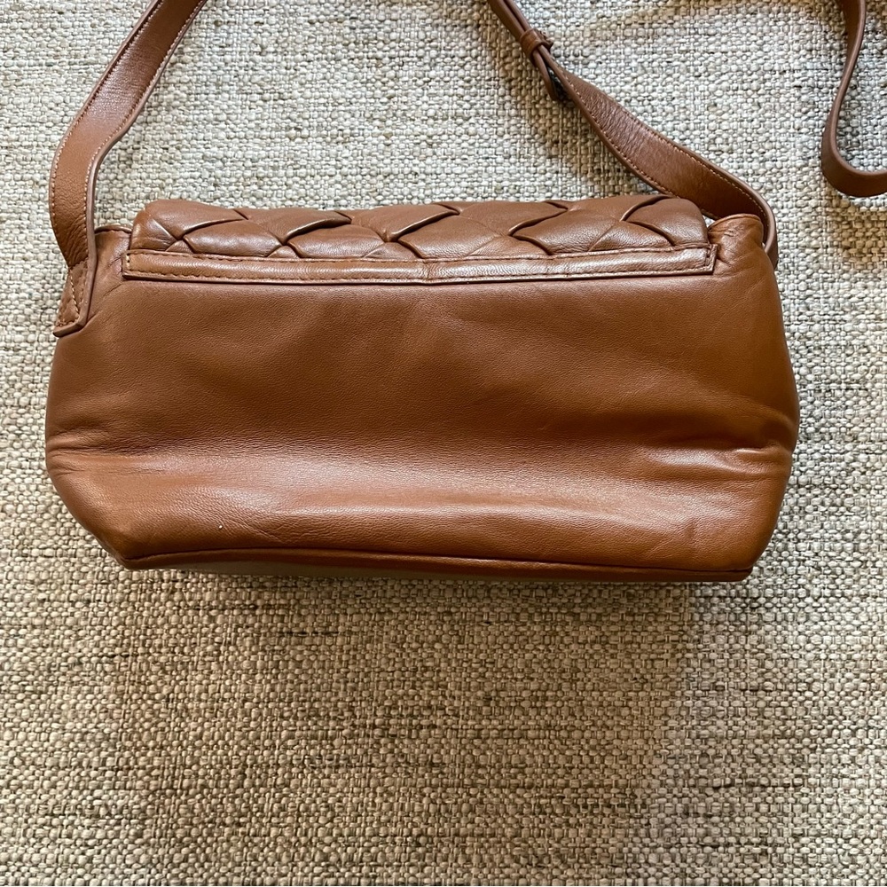 DUNE LONDON Woven Brown Leather Crossbody Bag - Picture 6 of 14